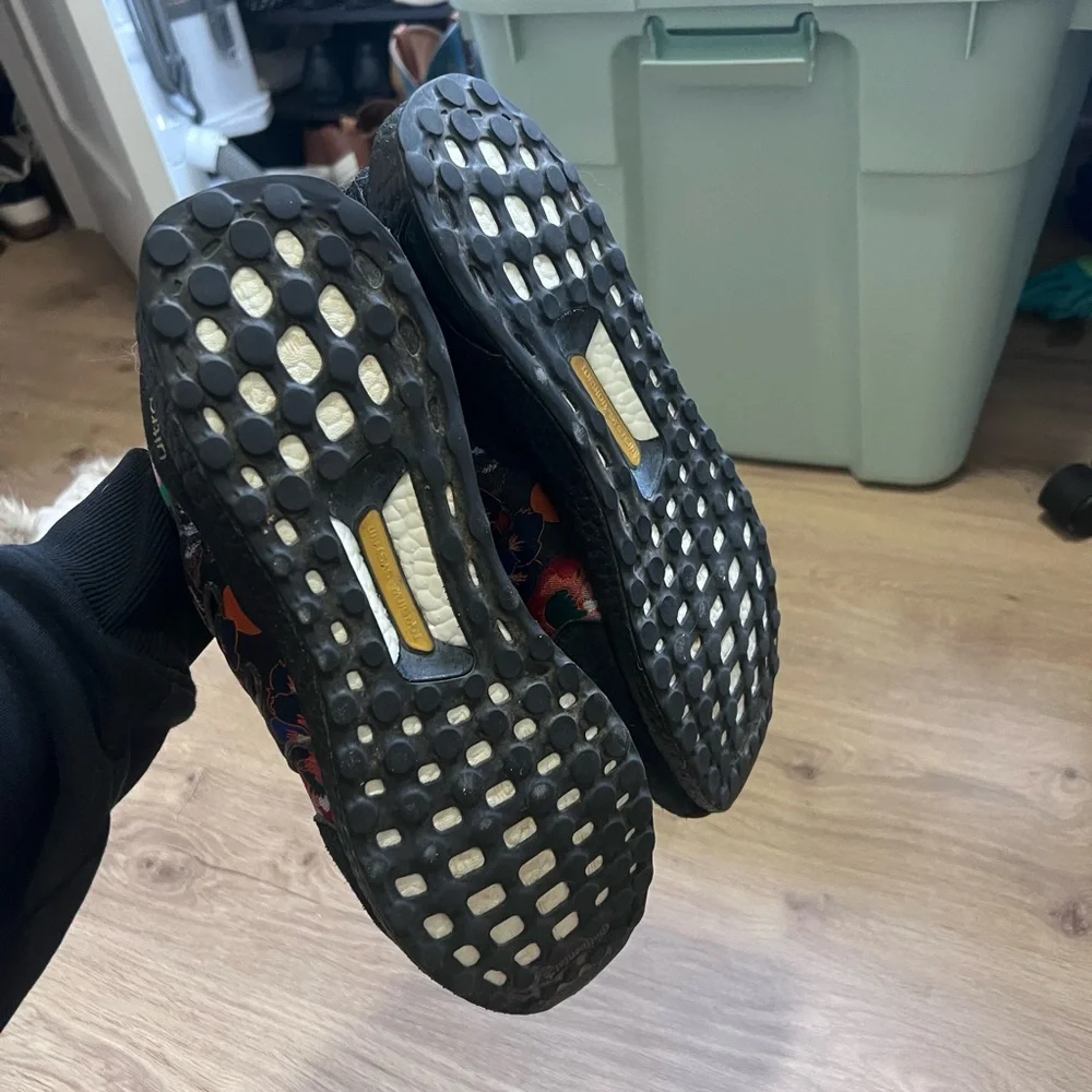 Adidas Ultra Boost Men's Sneakers - Black and Multicolor Floral - Picture 5 of 7